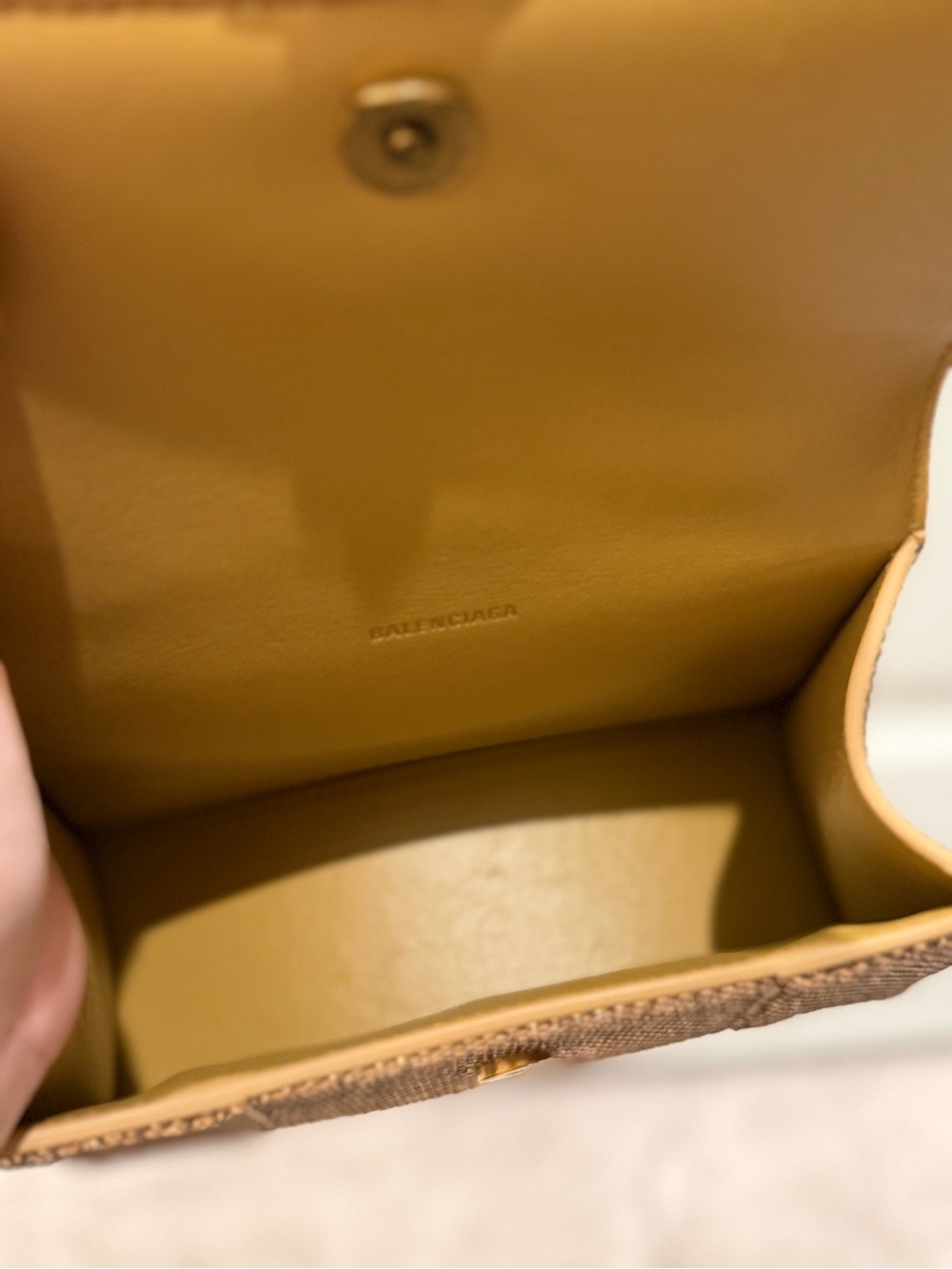 Balenciaga Gold/Brown Leather XS Crystal Hourglass Top Handle Bag new - Picture 5 of 12